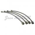 Stainless steel braided sport brake hose kit (4 pieces) for Porsche 996 + 996 Turbo + 996 GT3 (97-20