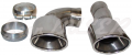 Pair of stainless steel exhaust tips for the centrally mounted exhaust muffler, Porsche 964 C2/C4 3.