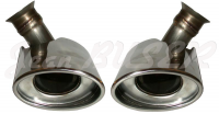 Pair of stainless steel exhaust tips for Porsche 996 (02-04)