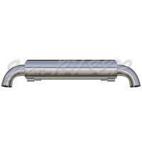 Centrally mounted stainless steel exhaust muffler with dual exhaust pipes for 964 C2/C4 3.6L (89-94)