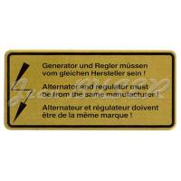 Alternator / generator sticker 911 (65-73) + 914-6 (70-72)