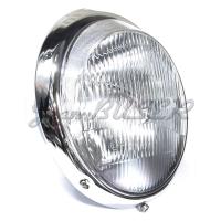 Complete front H4 headlight (left or right)  with chromed ring for 911 (65-81) + 911 Turbo (75-77)