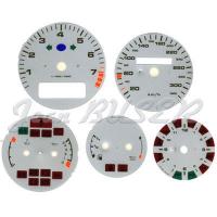 Dashboard instrument gauge face kit (silver) 964 + 993 (89-98)