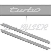 Stainless steel door sill cover set with « Turbo » logo, 911 Turbo (75-98)