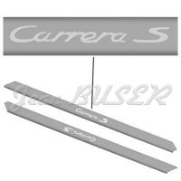 Stainless steel door sill scuff plate kit with engraved "Carrera S" logo for 993
