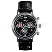 Montre PORSCHE 911 classique Chronograph mixte cuir noir Montre PORSCHE 911 classique Chronograph mixte cuir noir