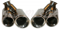 Pair of twin stainless steel exhaust tips for Porsche 996 for year models 2002 to 2004