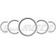 Decor ring kit (alumium) for dashboard gages, Porsche 996 + Boxster