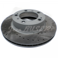 Slotted and drilled front brake disc for Porsche Boxster