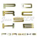 Letras Porsche doradas sobre frente 356 A (56-59) + 356 Speedster (54-58)