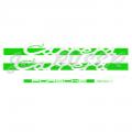 “Carrera” adhesive decal set, green, (4 pieces)