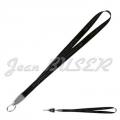 Black and gray Porsche neck lanyard with key ring