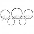 ALUMINUM / GREY DASHBOARD GAUGE DECOR RINGS