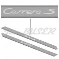 Stainless steel door sill scuff plate kit with engraved "Carrera S" logo for 993