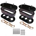 Pair of K&N air filters + weatherproof air cleaners for Weber or Zenith triple throat carburators