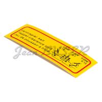 Engine valve clearance sticker, 356 B + C 60/75 HP. (60-65) + 912 (66-69)