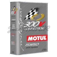 MOTUL « Competition » 300V 15W50 100 % synthetic motor oil, 2 L canister