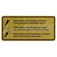 Etiqueta de alternador / generador, 911 (65-73) + 914-6 (70-72)