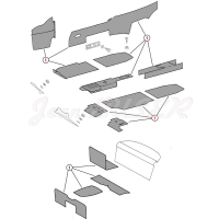 Complete passenger compartment carpet set, 911 + 912 (65-73)