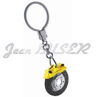 Porsche yellow brake-disc key ring