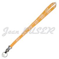 Yellow and white “911” neck lanyard with key ring