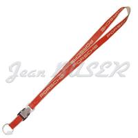 Orange and beige neck lanyard with “Porsche” inscription and key ring
