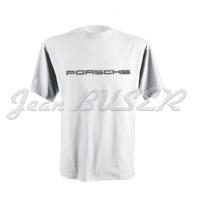Camiseta blanca con logotipo Porsche grande