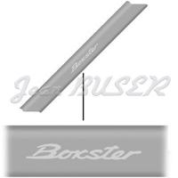 Set of two stainless steel door sill covers with engraved "Boxster" logo