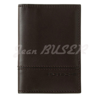 Porte-cartes Busniess Porsche cuir marron