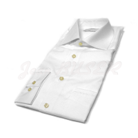 Camisa blanca de vestir de mangas largas y cuello con botones
