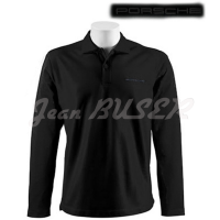 Polo Porsche noir manches longues