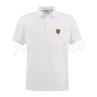 White polo shirt with Porsche crest