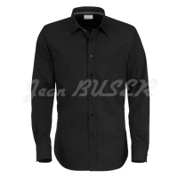 Chemise manches longues de coloris noir Porsche