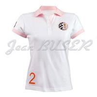 Camisa polo para mujer n°2 color blanco/rosa