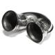 Polished stainless steel muffler bypass pipe, (final / elbow pipe), Porsche 964