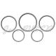 Dashboard instrument bezel overlay set in grey aluminum 911 + 964 + 993